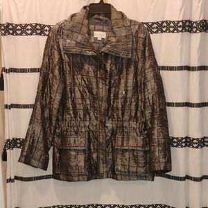 Erin London Textured Brown Utility Jacket